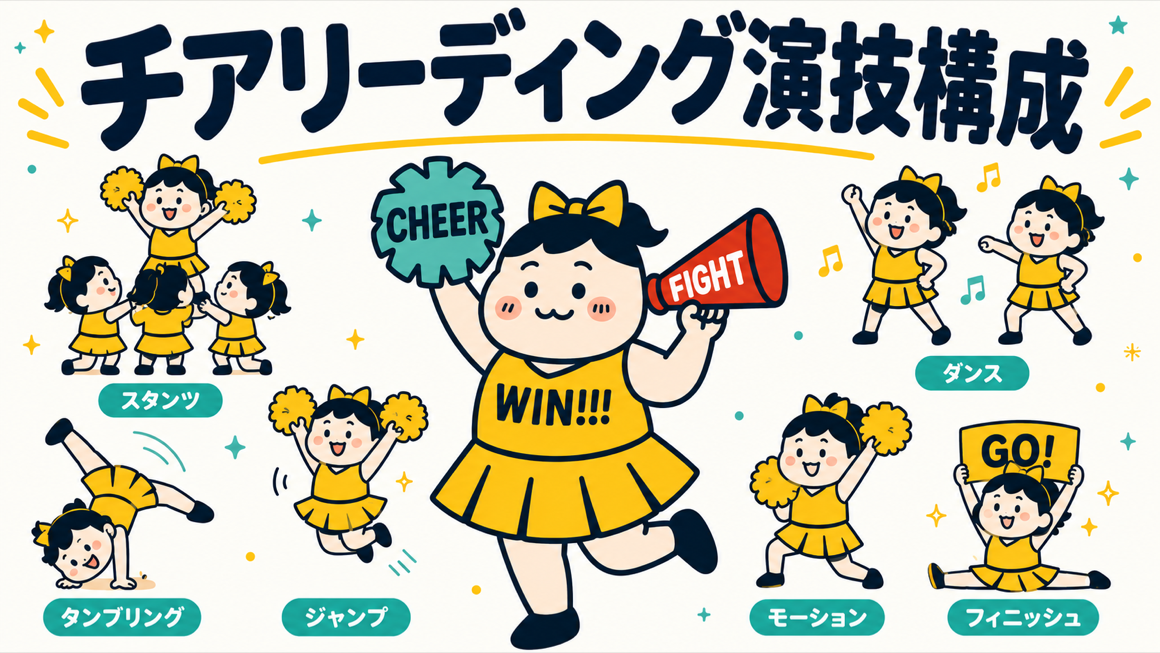 チアリーディング演技の構成とは？2分半のパートを全部解説✨