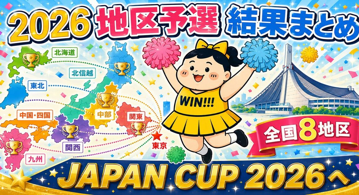 2026チアリーディング地区予選 結果まとめ｜全国8地区からJAPAN CUPへ
