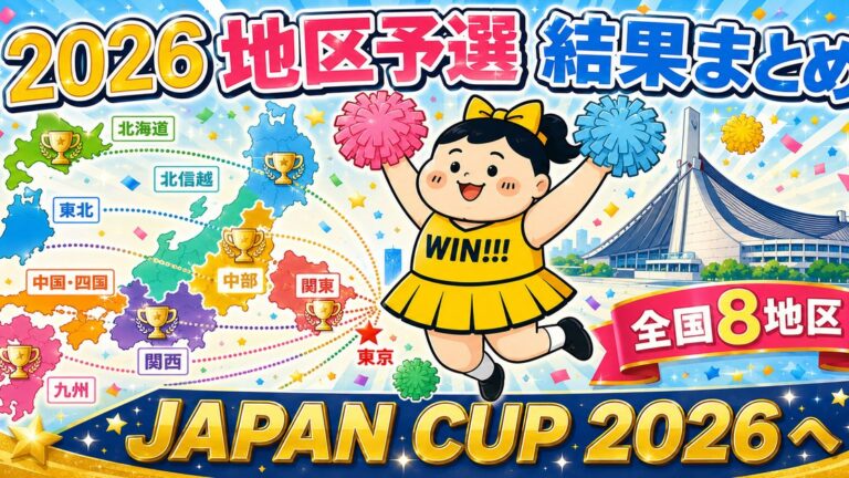 2026チアリーディング地区予選 結果まとめ｜全8地区の上位3チーム
