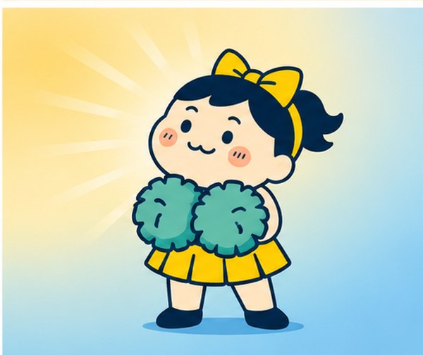 次の大会を見据えるチアリーダーのイラスト
